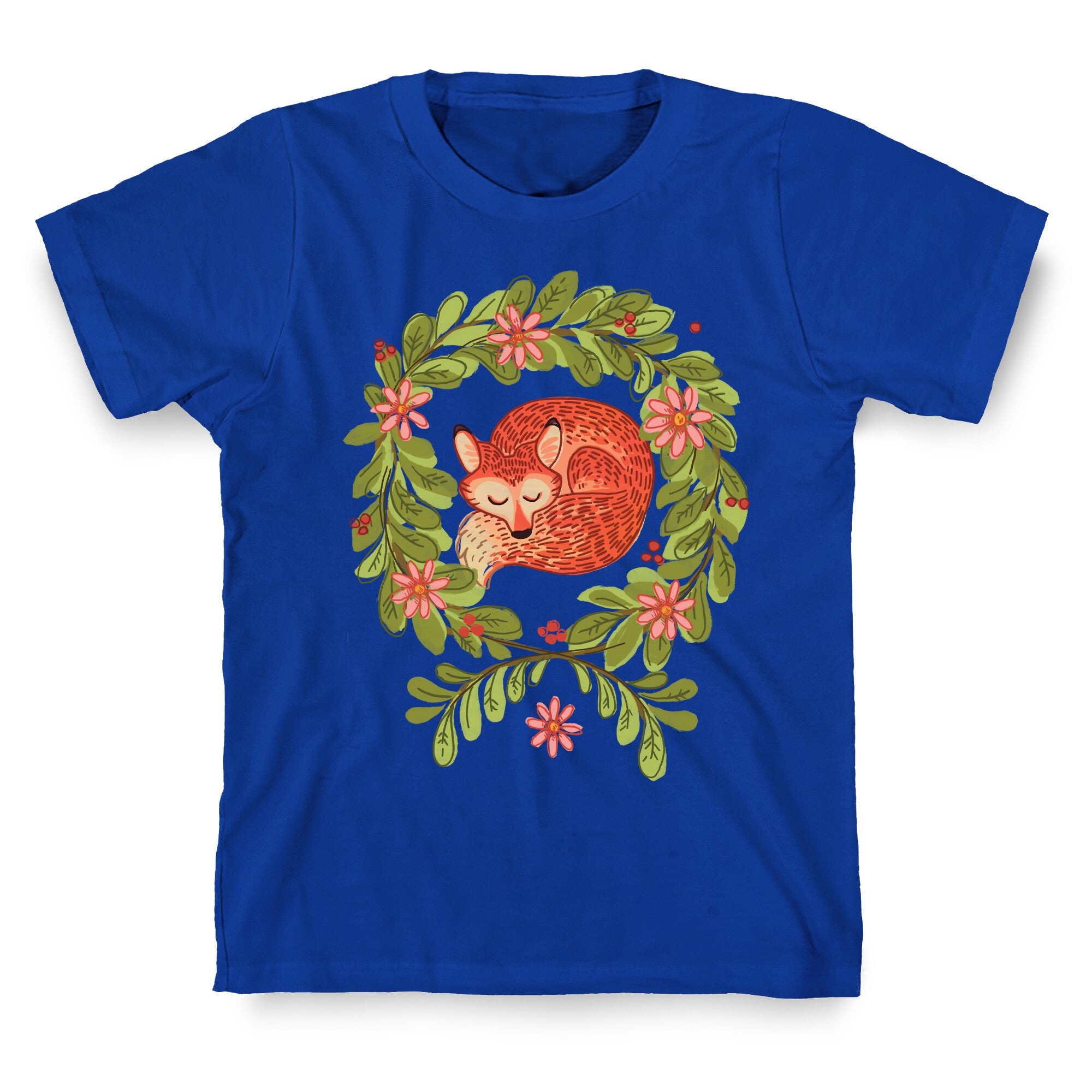 Sleeping Fox Wreath T-Shirt